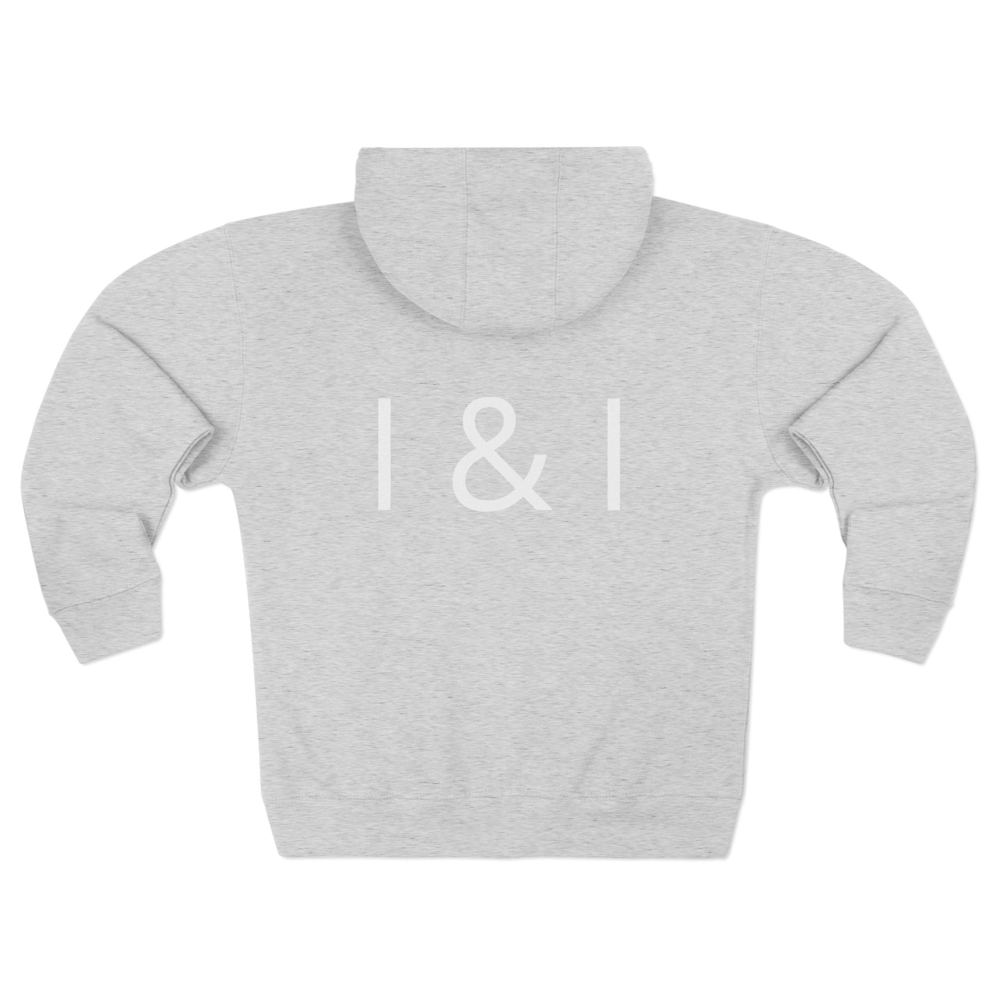 Zip Hoodie — Minimal "I & I" Typography Zip-Up Hoodie