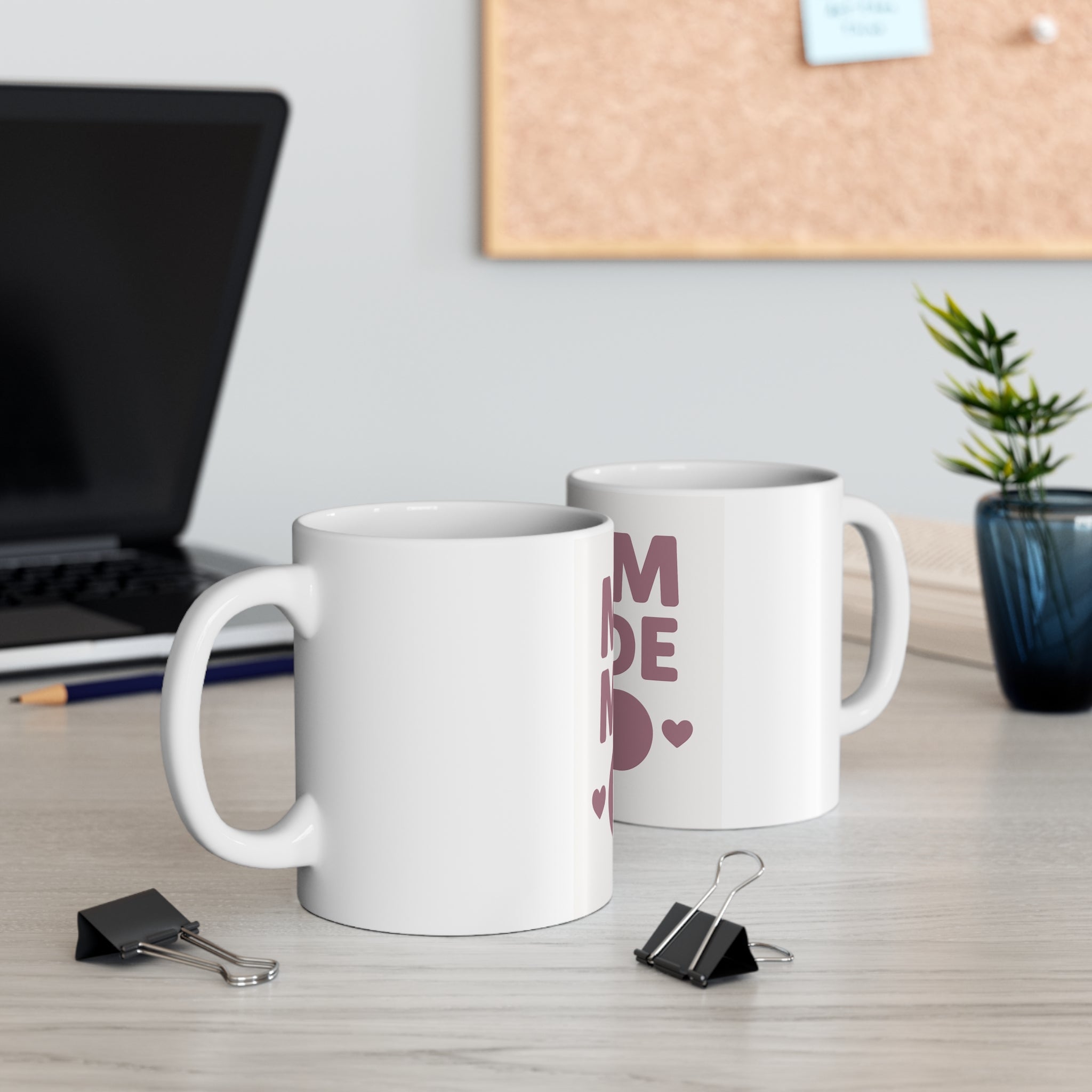 Mom Mode On Mug — 11oz Cute Heart Coffee Cup for New Moms & Mother's Day