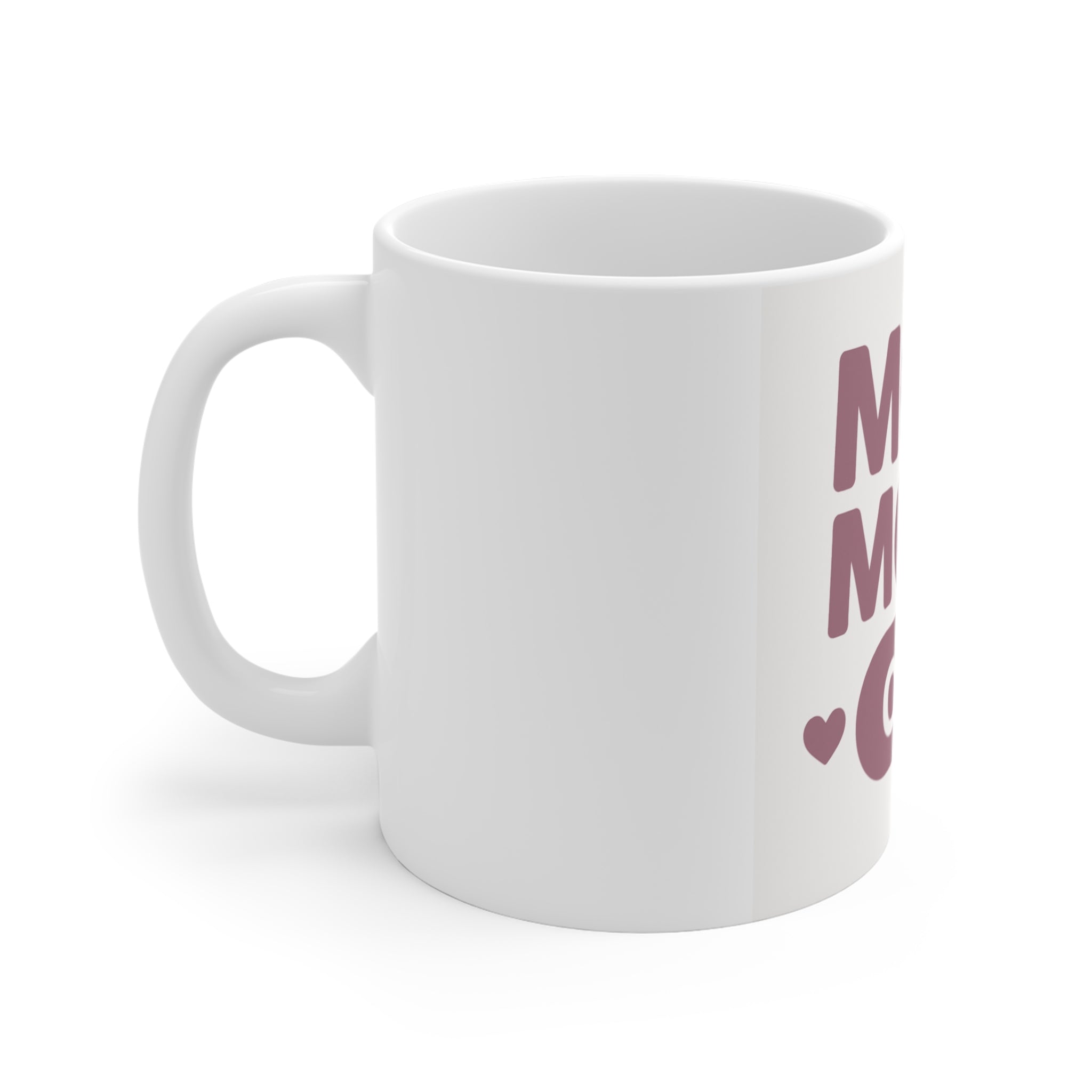 Mom Mode On Mug — 11oz Cute Heart Coffee Cup for New Moms & Mother's Day