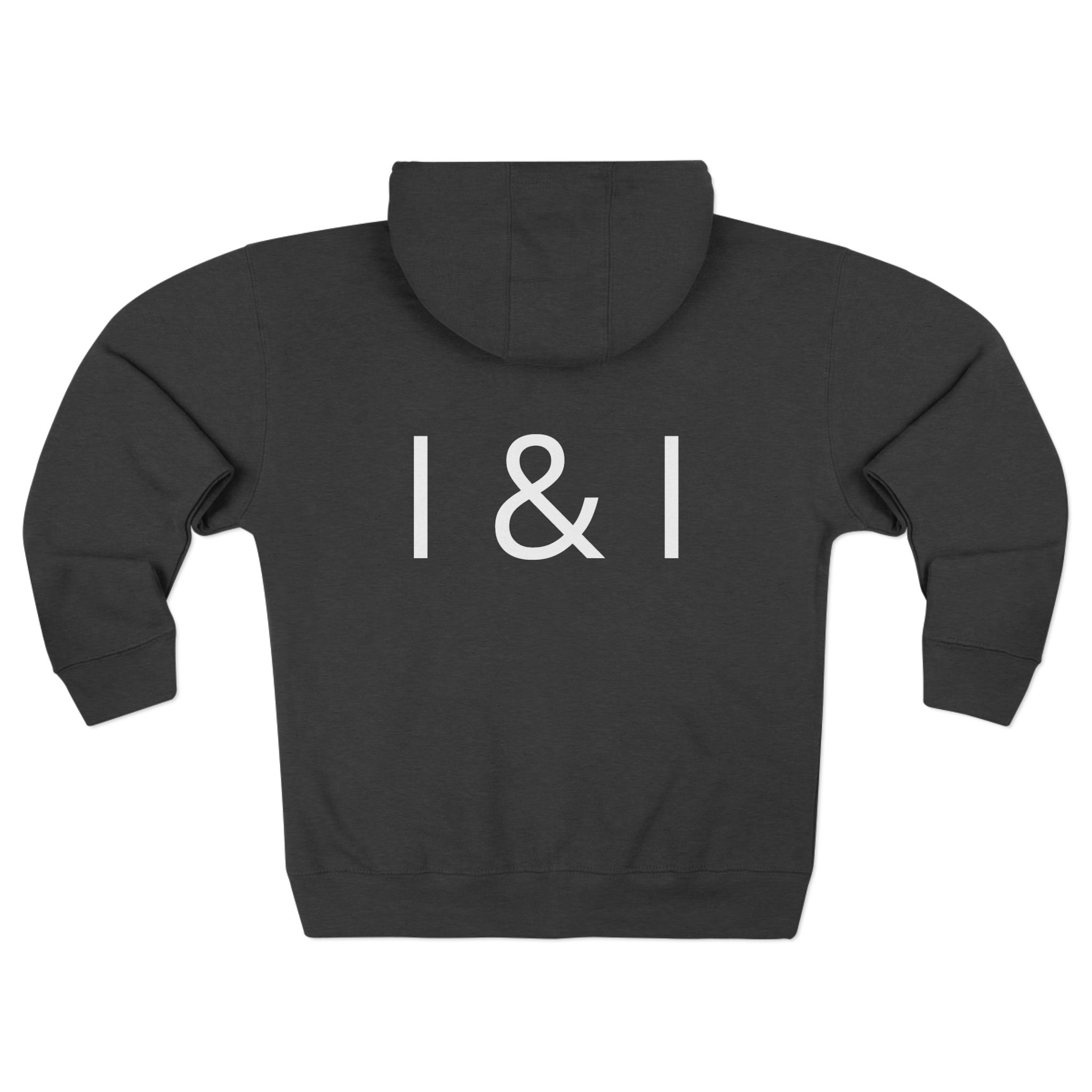 Zip Hoodie — Minimal "I & I" Typography Zip-Up Hoodie